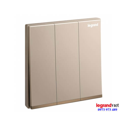 Công tắc ba 1 chiều màu Rose Gold Galion
