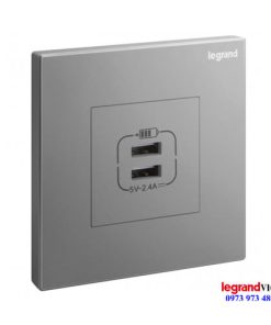 Ổ cắm USB đôi màu Dark Silver Galion – Legrand