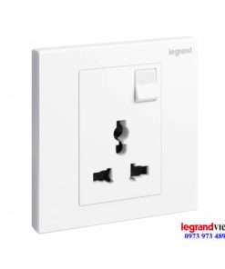 Ổ cắm đơn đa năng kèm công tắc Galion Legrand màu trắng