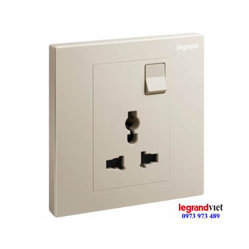 Ổ cắm đơn đa năng kèm công tắc Galion Legrand màu Champage