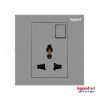 Ổ cắm đơn đa năng kèm công tắc Galion Legrand màu Dark Silver