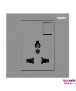 Ổ cắm đơn đa năng kèm công tắc Galion Legrand màu Dark Silver