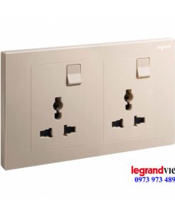 Ổ cắm đôi đa năng kèm công tắc Galion Legrand màu rose gold