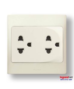 Ổ cắm đôi 3 chấu màu trắng Mallia – Legrand